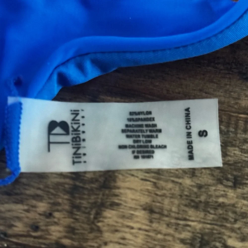 EUC‎ Tini Bikini Blue Lace-Up Front Bikini Top Size Small